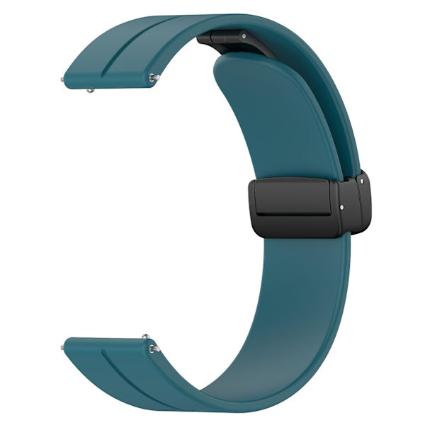 Til Huawei Watch GT 4 41mm / Garmin Venu 3S 18mm urrem i silikone med foldelås Navy Blue