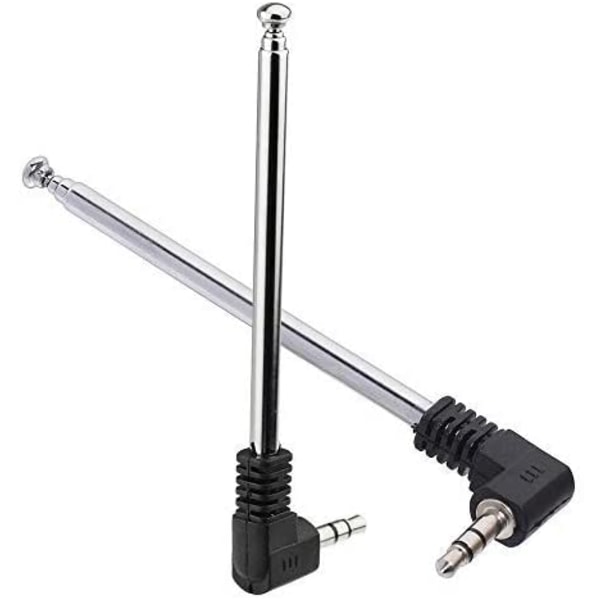 Teleskopisk FM-antenne med 3,5 mm stik 2 stk
