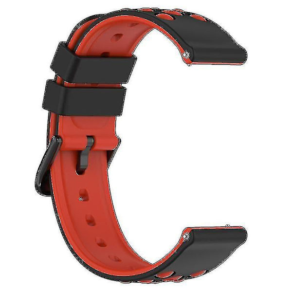 Samsungin, Huawein, Huamin, Garminin, Polarin kellohihna 22 mm:n kellohihna useilla pyöreillä rei'illä Black Red D Garmin Forerunner 255