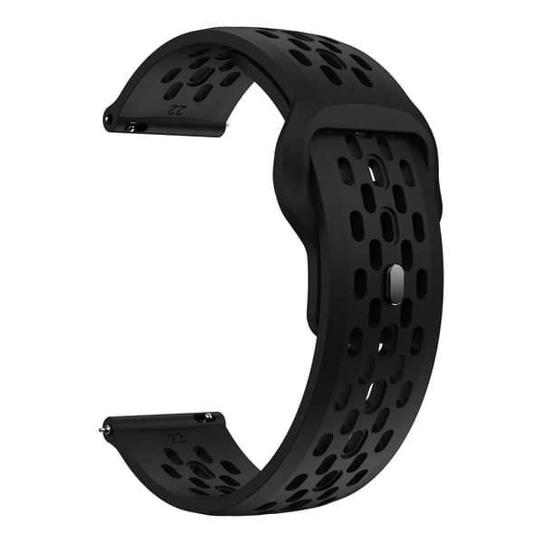 For Garmin vivoactive 5 / Venu 2 Plus silikoneurrem 20mm hullet justerbar rem Black