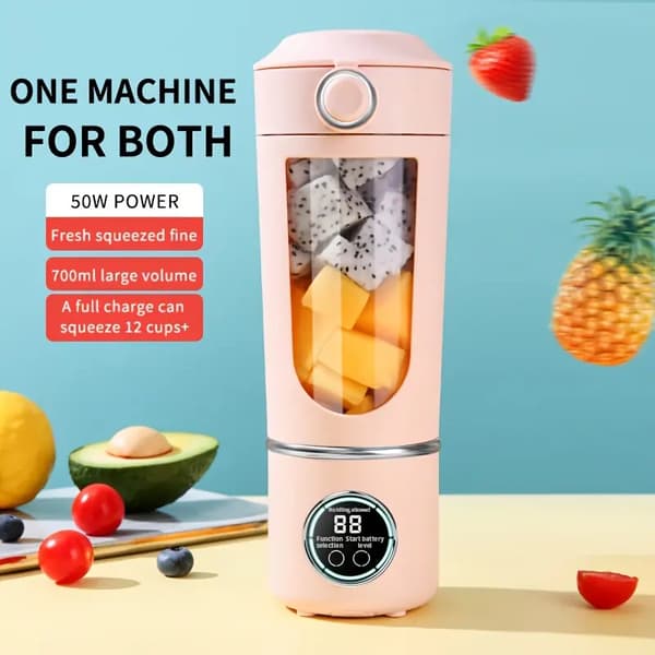 Juicer Compact 700ml Med Digitalt Display Og 12 Blader (Rosa)
