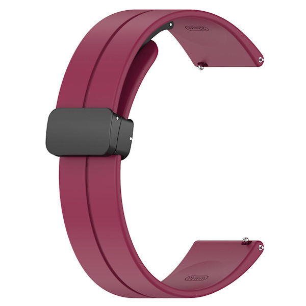 Magnetisk folde spænde 20mm silikone rem ur rem til Huami Amazfit Gtr Mini/ Gts 4/3/2 / Bip 3 Wine Red