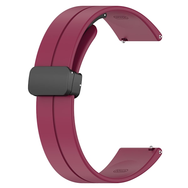 Magnetisk vikbar spänne 20mm silikonarmband klockarmband för Huami Amazfit Gtr Mini/ Gts 4/3/2 / Bip 3 Wine Red