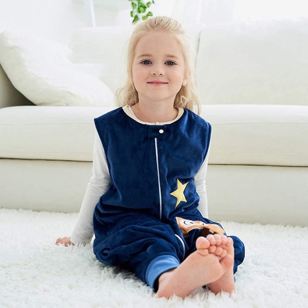 Lasten makuupussi jaloilla Lämpimät pehmeät pyjamat Tytöt Pojat M 3-5 years dark blue