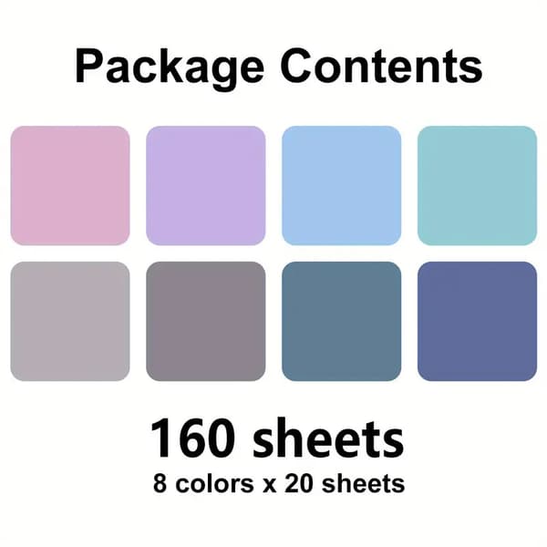 Notesblok - 160 ark klare, gennemsigtige sticky notes (Morandi farve)