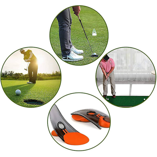 Golf Pressure Putt Trainer Bärbar Putting Träningshjälpmedel för golfträning Orange