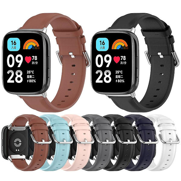Andningsbart PU-armband för Redmi Watch 3 Active/Lite Smartwatch Bekväm Gray