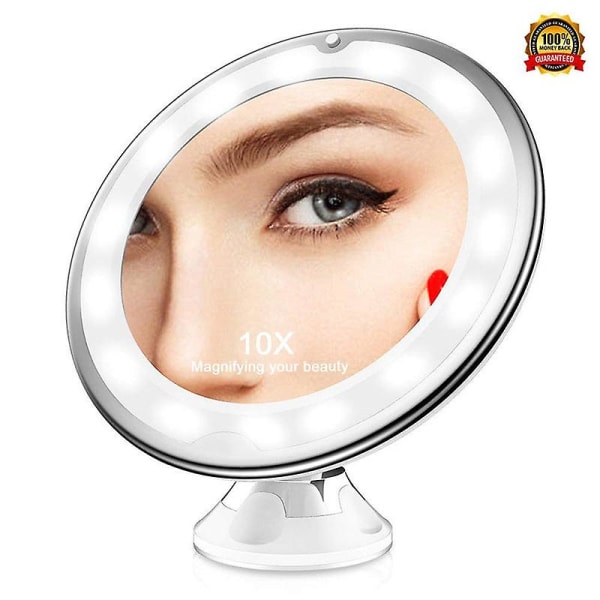 10X valaistu suurentava peili valoilla - suuret 8 tuuman meikkipeilit imukupeilla ja suurennuksella