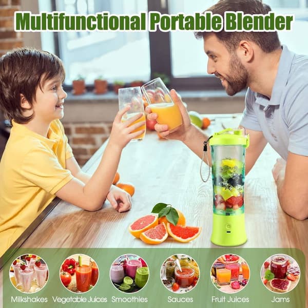 Juicer 600 ml, blender diamantformet juicekop med 6 knive (Chartreuse)