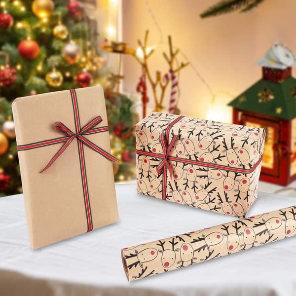Presentpapper Rulle - Julklappspapper Kraftpapper Ark, 43 Cm X 3M (21)