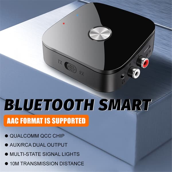 Bluetooth-mottaker 2-i-1 kompatibel Aptx 5.3 adaptiv lydadapter