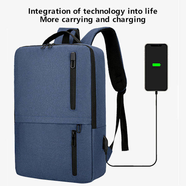 Matkalaukku kannettavalle tietokoneelle, ohut ja kestävä kannettavan tietokoneen reppu USB-latausportilla, vedenpitävä laukku lahjoja 15,6 tuuman kannettavalle tietokoneelle