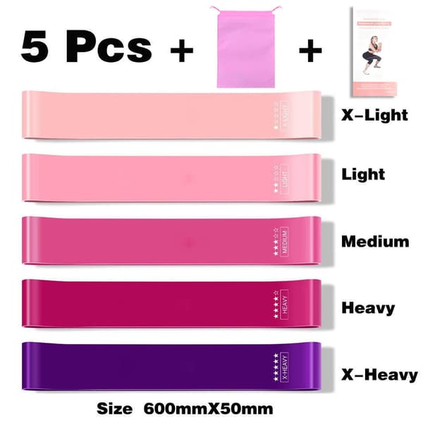 5 st/set bärbart motståndsbandset (rosa)