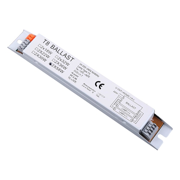 T8 2x18/30/58w Instant Start elektroninen loistelamppu, universal liitäntälaite 58W