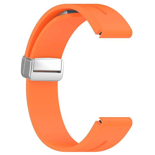 22mm silikone urrem magnetisk sølvspænde rem til Huawei Watch Gt 4 46mm/samsung Galaxy Watch3 45mm/garmin Venu 3 Orange