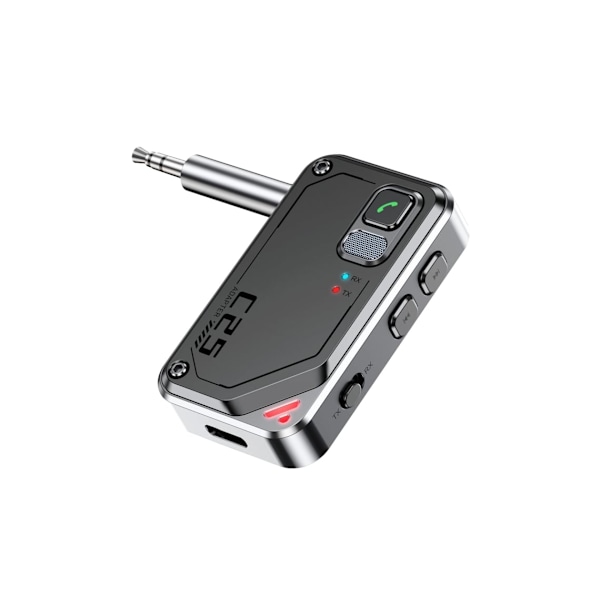 Bluetooth Aux Adapter for Bil, Bluetooth Sender Mottaker, Bluetooth Sender for TV/Fly/Hodetelefoner, Bluetooth Mottaker
