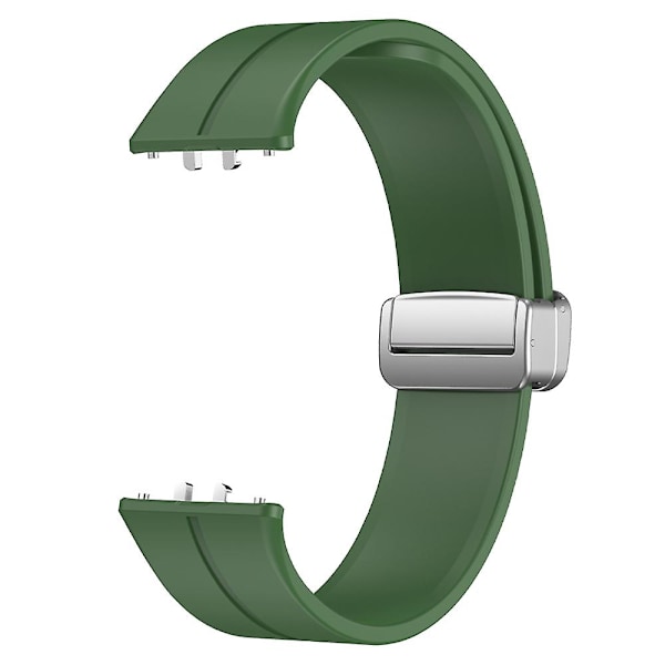 For Samsung Galaxy Fit3 erstatningsarmbånd - Mykt silikonarmbånd med magnetisk foldespenne Green