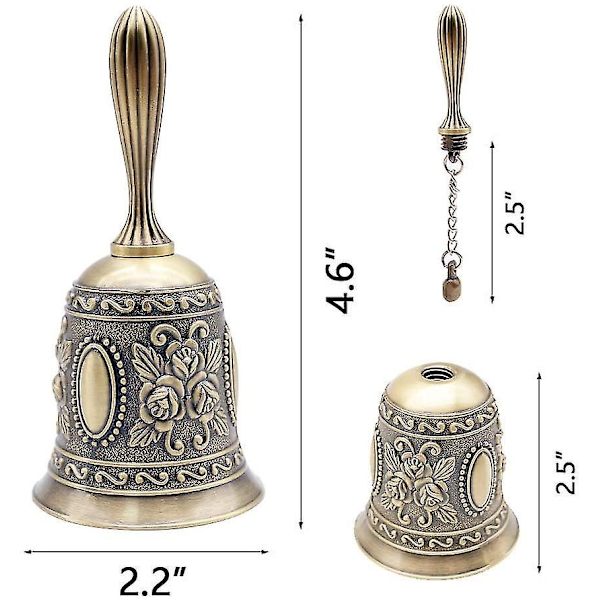 Hand Bell Call Bell Mässing Bröllopsklockor