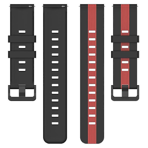 Sportband för Huawei Watch GT 3 SE/Watch GT, Dubbel 22mm klockarmband Andningsbart Mjukt Silikonarmband Black Red