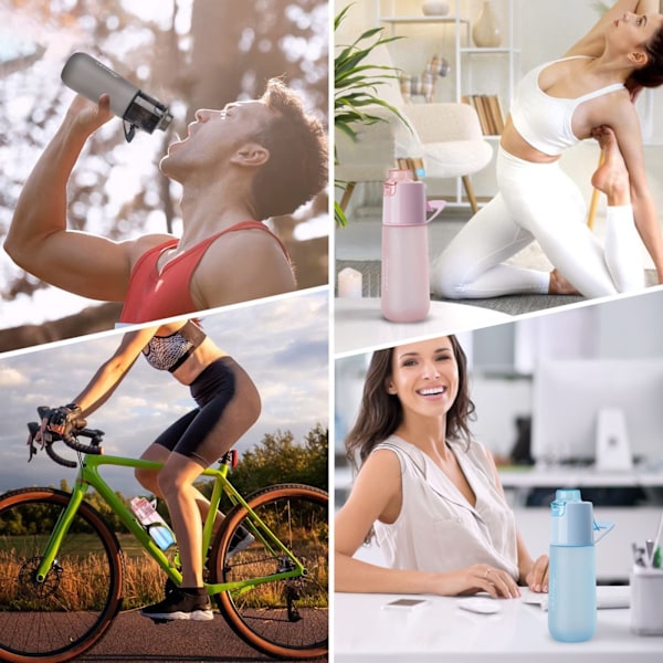 750 ml Doftvattenkopp med 1 smakpod, läckagesäker med sugrör, lämplig för utomhussporter, barnpresenter Transparent White