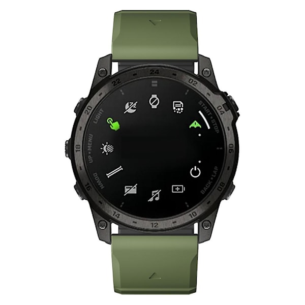 For Garmin Fenix 5 / 5X / 6X / 7X urrem 22mm Dual Color Silikon Smart Watch Band Army Green  Black
