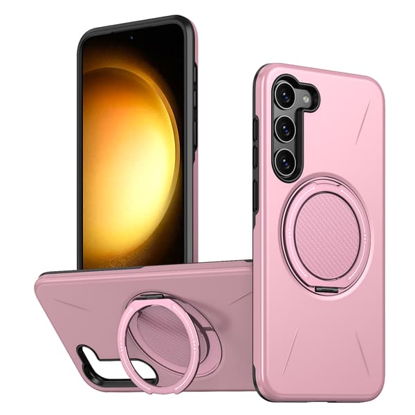Etui til Samsung Galaxy S23, roterende støtteben TPU + PC (rosa)