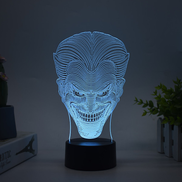 3D natlampe kreativ lysmaleri dekoration figur ornamenter til børns gaver UFO hvid Joker 16 color remote control