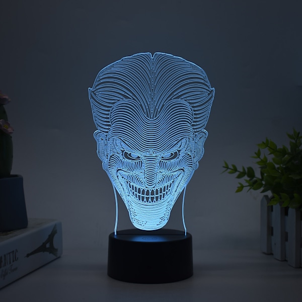 3D nattlampa kreativ ljusmålning dekoration figur prydnader för barn presenter UFO vit Joker 16 color remote control