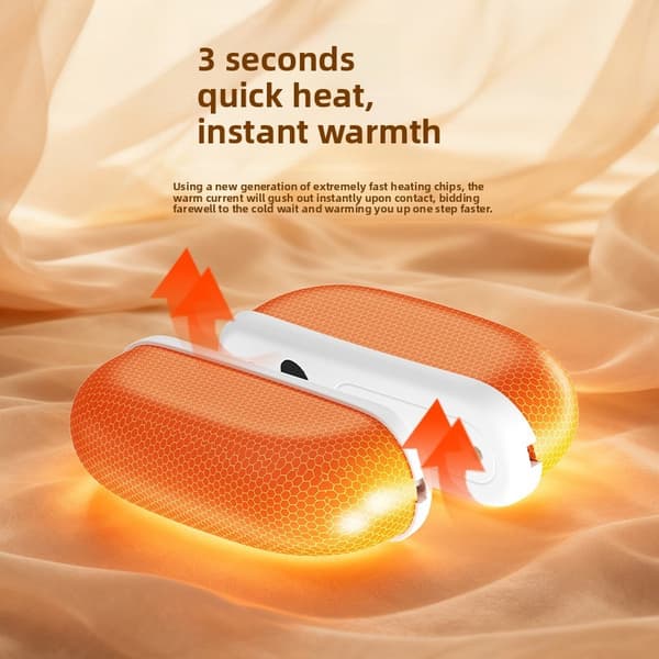 Håndvarmer Magnetisk Digitalt Display, 3-Temperatur, USB Genopladelig (Råhvid)