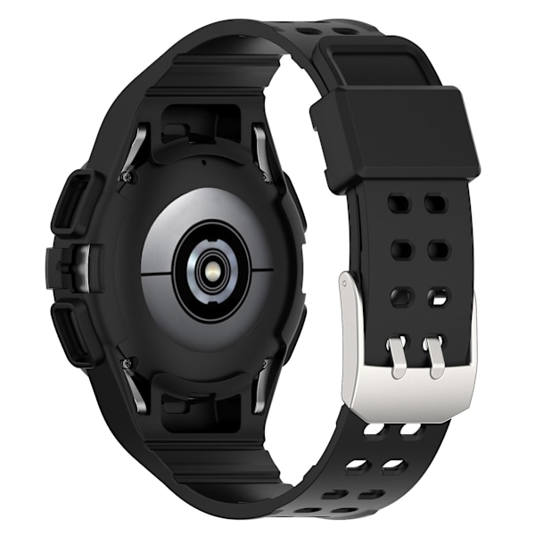 Silikoniranneke Samsung Galaxy Watch4 44mm:lle, integroitu kotelo Black