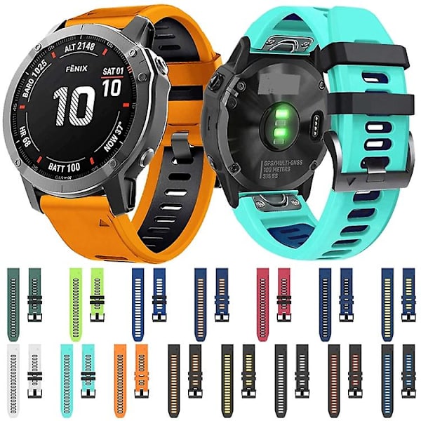 Garmin Tactix 7 Pro 26 mm:n silikoni-urheilukellon watch DRE Black-Red