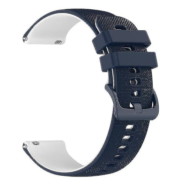 For Garmin Venu2 Plus/Vivoactive 3/Vivomove Sport Silikonklokkebånd Erstatningsklokkestropp 20mm Navy Blue White B Other Smartwatch Model