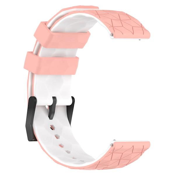 Klockarmband för Huami Amazfit GTR 4 46mm, fotbollsmönstrad tvåfärgad 22mm silikonklockarmband Pink  White