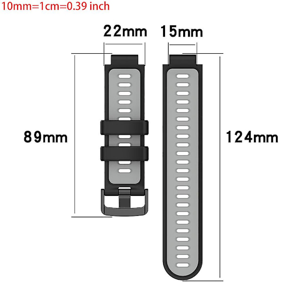 22 mm snabbkopplingsremmar för Forerunner 735XT/220/230/235/620/630 Herr Dam Black yellow