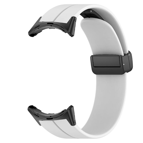 För Pixel Watch 2 Flexibelt silikonarmband Justerbart magnetiskt armband White