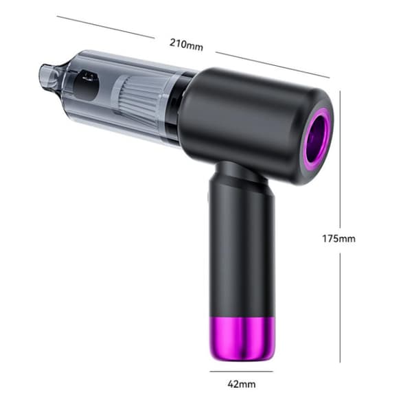 Bærbar støvsuger - 100W, 6000mAh med 3 moduser, blåse- og sugefunksjon (grå)