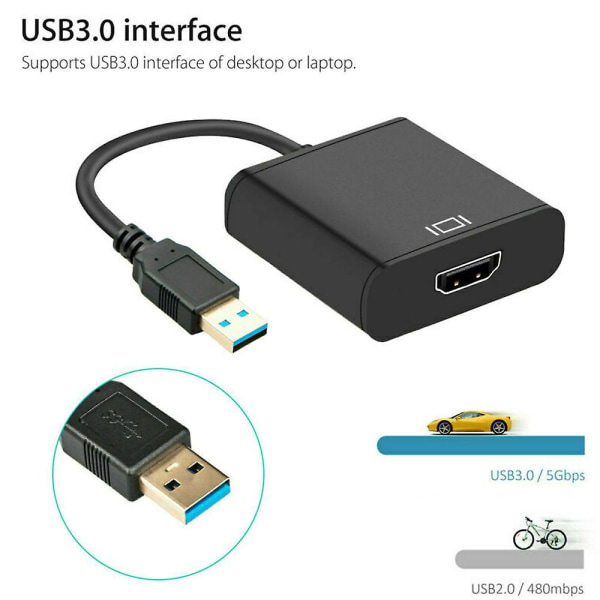 Hd 1080p HDMI til usb 3.0 videokabeladapterkonverter