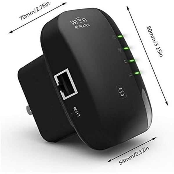 Wi-Fi Forstærker Repeater 300 Mbps (Sort)