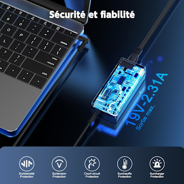 Laddare för HP bärbar dator 45W 19.5V 2.31A Stream 11 13 14, Pavilion X360 M3 11 13 15 Adapter