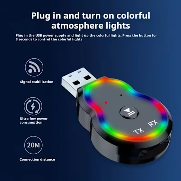 Bluetooth 5.3 USB-sovitin autoon