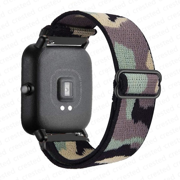 20mm/22mm band för Amazfit Gts 4//2/2e/3/gts2 Mini/gtr 4/3/ pro/gtr2/47mm/stratos Nylon Elastiskt watch Amazfit bipsband 22mm Camouflage green