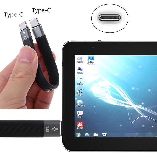 USB-C til USB-C kabel USB Type C oplader flettet ledning til Red