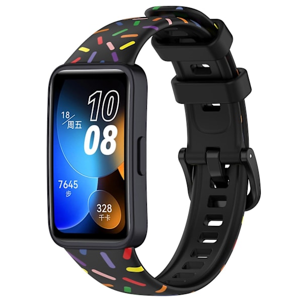 Huawei Band 8:lle suunniteltu silikoniranneke Black, Black A Huawei Band 8