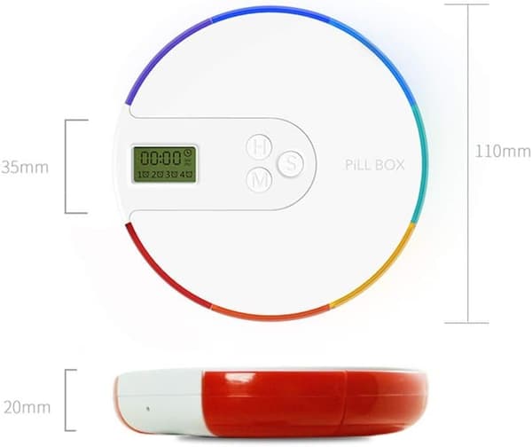 7 dagars pillerboxlarm, DIY digital liten fickpillerförvaringsbox timer (mörkblå)