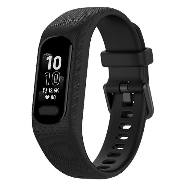 Antiskrapa silikonklockarmband med fodralsskydd för Garmin Vivosmart 5 Black, Black A Garmin Vivosmart 5