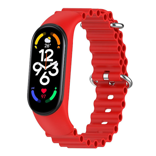 For Xiaomi Mi Band 3/4/5/6/7 Watch Band Soft Silicone Strap med Watch Case Red, Red D Xiaomi Mi Band 3