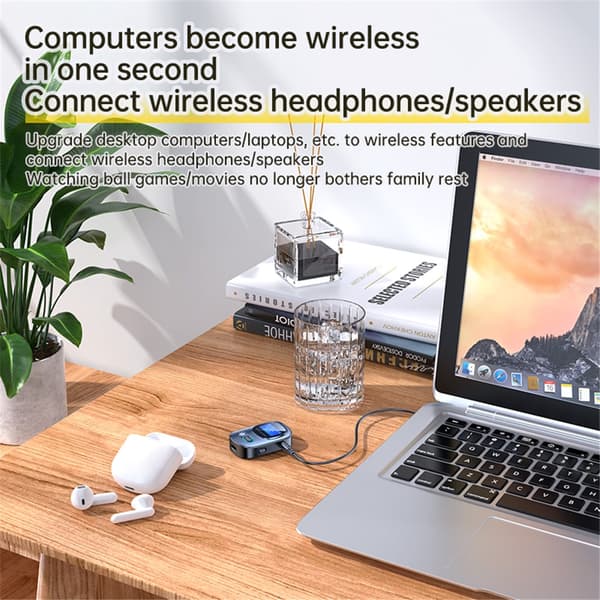 Bluetooth-mottaker T68 LED digitalt display Bluetooth-kompatibel 5.3-sender
