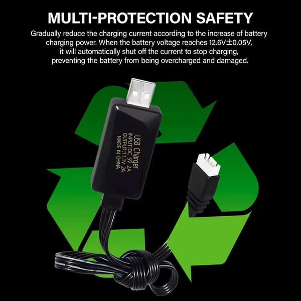 11.1v USB-laddare 3S 4P 2A Lipo-batteri via balansport