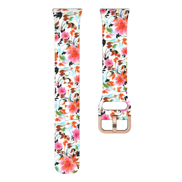 For Samsung Galaxy Fit3 mønstertrykk silikonrem erstatningsklokkebånd Bird and Flower