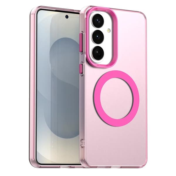 Fodral för Samsung Galaxy S26 Plus, godisfärgad, stöder Magsafe magnetisk (rosa)